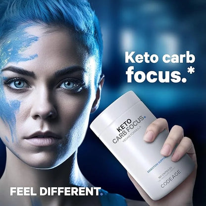 Codeage Keto Carb, White Kidney Bean, Green Tea & Cinnamon Bark Supplement, Triple Action Keto Cheat Vegan Pills, Ketogeni...
