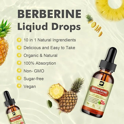 Berberine Supplement with Ceylon Cinnamon - Berberine Liquid Drops with Turmeric Curcumin, Ceylon Cinnamon, Bitter Melon, ...