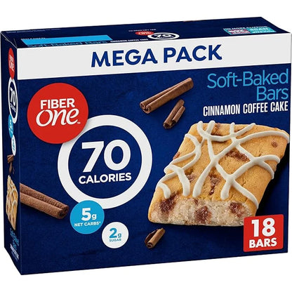 Fiber One 70 Calorie Soft-Baked Bars, Cinnamon Coffee Cake, 18 ct - Product Image