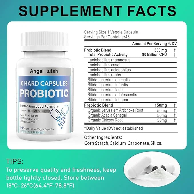 Prebiotics-Probiotics Women-Men 90Count-Capsules 180 Billion