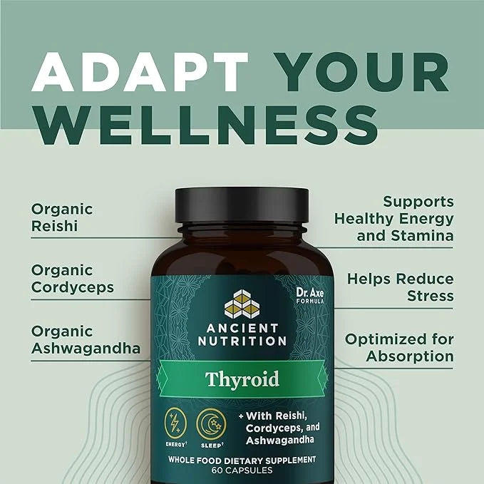 Thyroid Support Supplement with Ashwaghanda by Ancient Nutrition, Thyroid Capsules, Promotes Restful Sleep and Reduced Str...