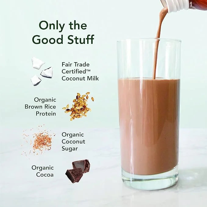 ALOHA Organic Plant Based Chocolate Sea Salt Protein Shake w/MCT Oil (12 ct, 12oz Bottle) 20g Protein, Meal Replacement, L...