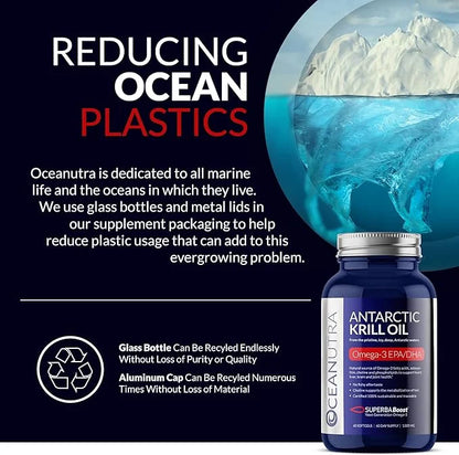 100% Pure Krill Oil 1000MG 60-Day 56% Phospholipids 3 EPA