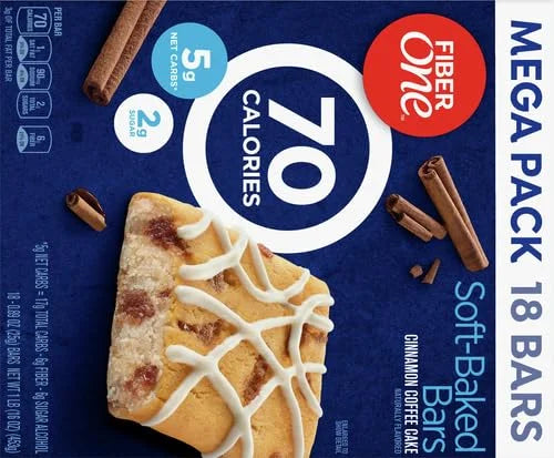 Fiber One 70 Calorie Soft-Baked Bars, Cinnamon Coffee Cake, 18 ct - Product Image