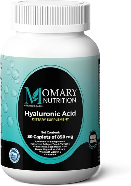 Hyaluronic Acid Supplement, Natural Skin Hydration, Advanced Joint Support and Mobility Booster, Type II Hydrolyzed Collag...
