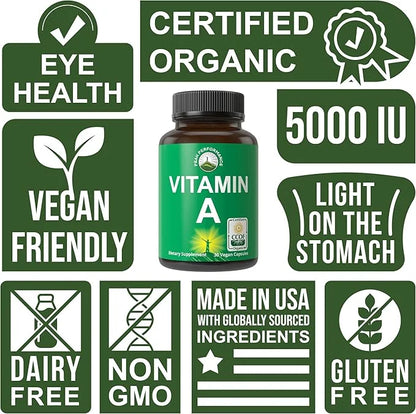 Peak Performance Certified Organic Vitamin A 5000 IU