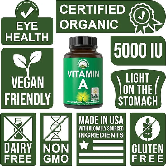 Peak Performance Certified Organic Vitamin A 5000 IU