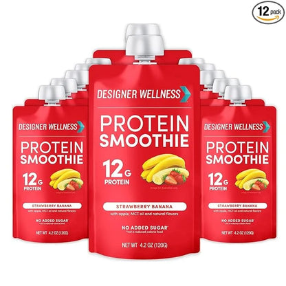 Designer Wellness Protein Smoothie, Real Fruit, 12g Protein, Low Carb, Zero Added Sugar, Gluten-Free, Non-GMO, No Artifici...