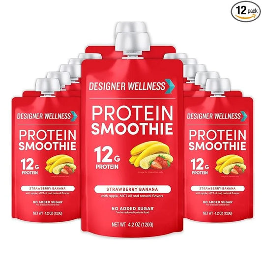 Designer Wellness Protein Smoothie, Real Fruit, 12g Protein, Low Carb, Zero Added Sugar, Gluten-Free, Non-GMO, No Artifici...