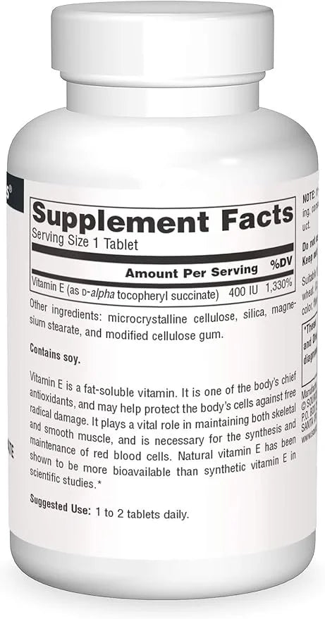 Source Naturals Vitamin E, 400 iu 50 Tablets
