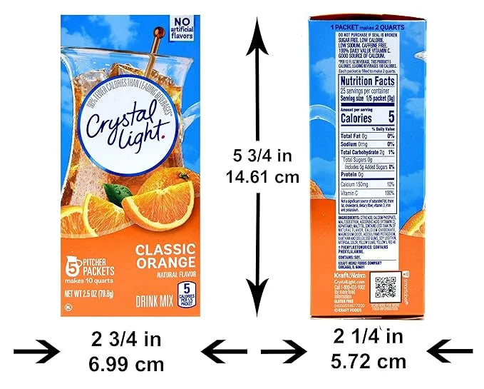 Crystal Light Pitcher Packets, Classic Orange, 2.5 OZ - Product Image