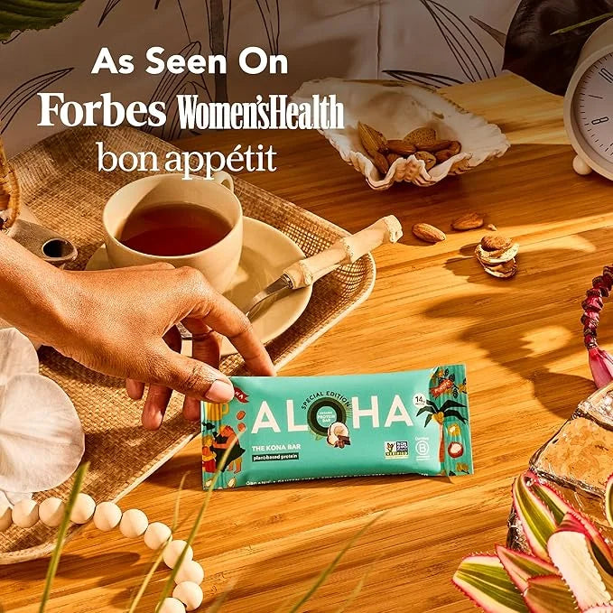 ALOHA Organic Plant Based Protein Bars | The Kona Bar - Special Edition | 6 Count, 1.98oz Bars | Vegan, Low Sugar, Gluten ...