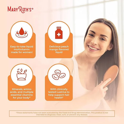 MaryRuth's Liquid Multivitamin + Lustriva® Hair Growth 10000mcg | 18+ | 30 Fl