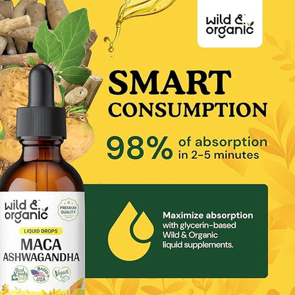 Maca Ashwagandha Drops Supplement 2 fl