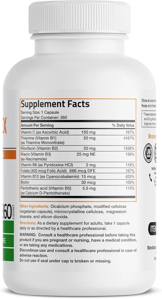 Bronson Vitamin B Complex with Vitamin C 360 Vegetarian