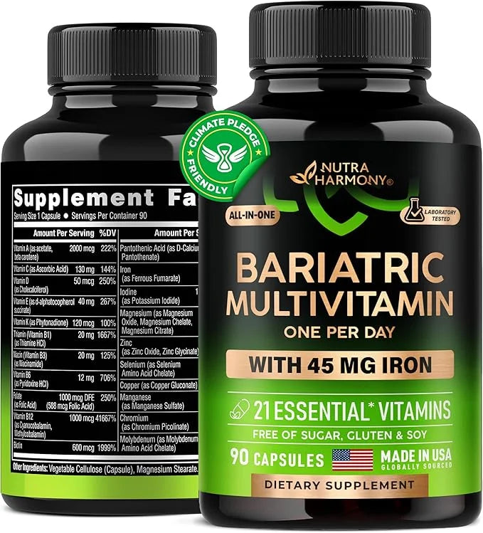 Bariatric Multivitamin - 45 mg Iron 21 Essential 90 Capsules