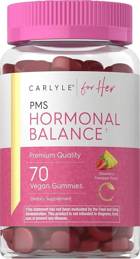 Carlyle Hormonal Balance for Women & PMS Supplement | 70 Gummies | Vitamin Complex | with Iron | Vegan, Non-GMO, Gluten Fr...