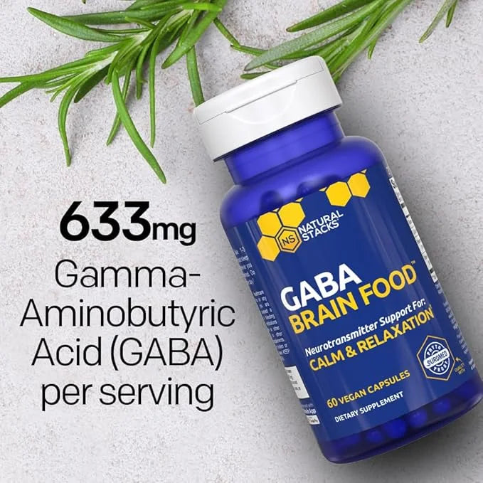 GABA Brain Food - GABA Supplement with L-Citrulline & Grape Seed Extract - Supports Calm & Relaxation - Nighttime Sleep Ai...