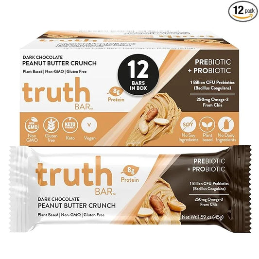 Truth Bar Prebiotic & Probiotic Keto Snack Vegan Bars with Omega-3's - Synbiotic High Fiber Snacks - Low Sugar, Kosher, Gl...