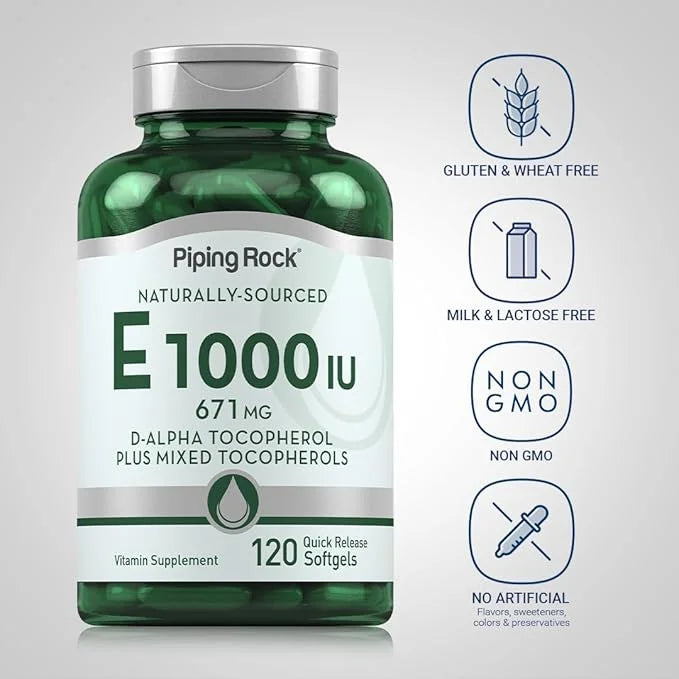 Piping Rock Vitamin E 1000 IU Softgels 120 Count