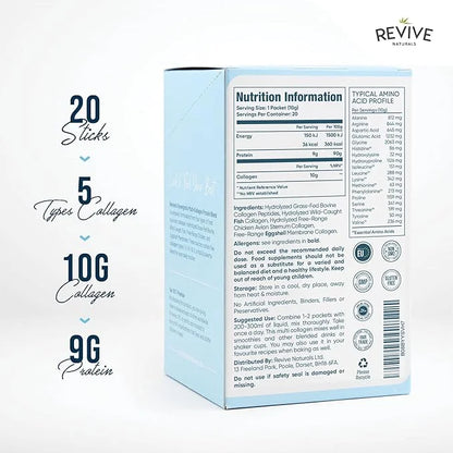 Multi Collagen Protein Powder Packets (10g Each, 20 Packets)