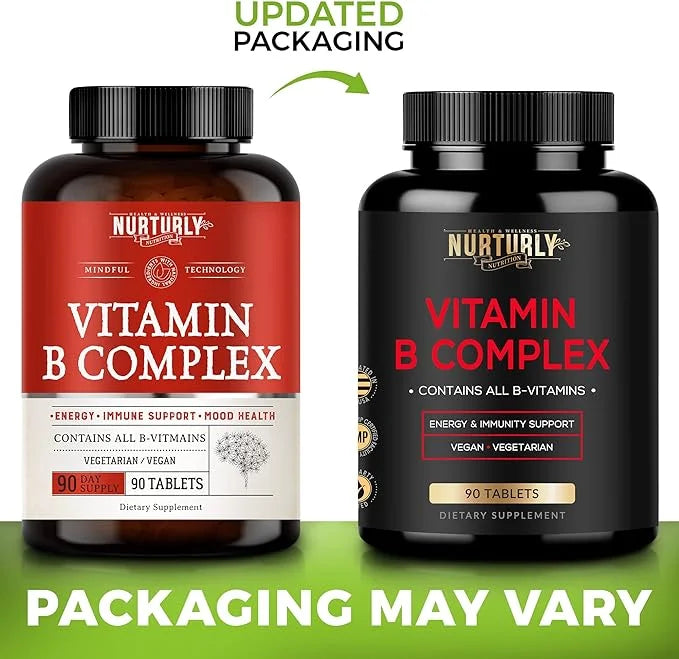 Vitamin B Complex B1, B2, B2, B3, B3, B5, B5, B6, B6, B7, B7, B9, B9, B12 B12 and 90 Tablets
