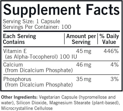 Kirkman Vitamin E 100 IU 100 Vegetarian