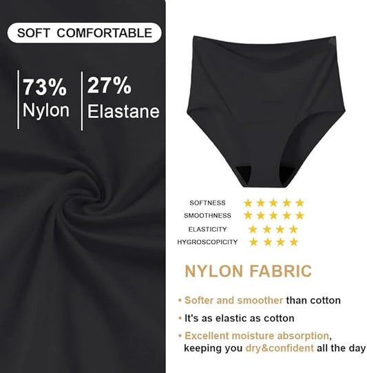 BATTEWA Incontinence Underwear for Women Seamless 50ml，Black，3X-Large