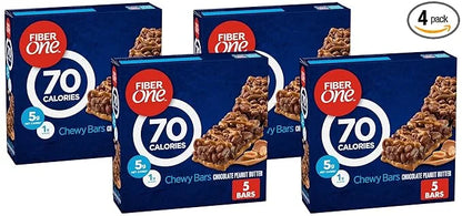 Fiber One 70 Calorie Chewy Snack Bars, Chocolate Peanut Butter, 5 ct (Pack of 4) - Product Image