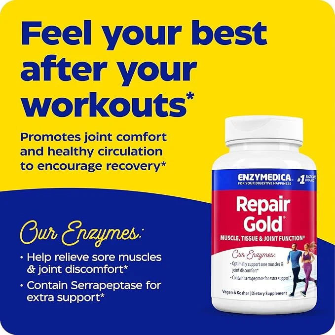 Enzymedica, Repair Gold, Proteolytic Enzymes, Joint 120 Count