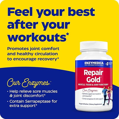Enzymedica, Repair Gold, Proteolytic Enzymes, Joint 120 Count