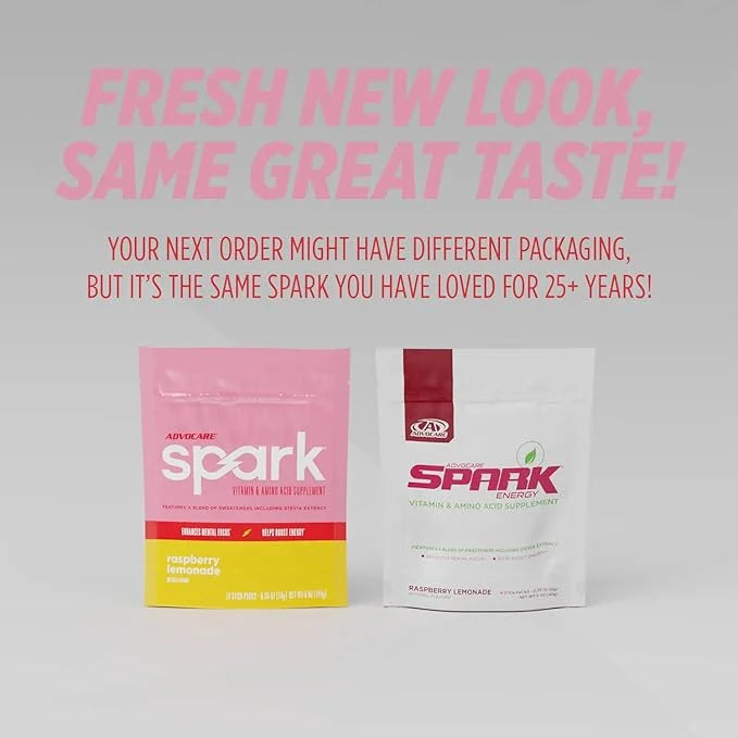 AdvoCare Spark Vitamin & Amino Acid Supplement - Sugar-Free Focus & Energy Drink Powder with Vitamins A, C, E & B-12 - Ras...