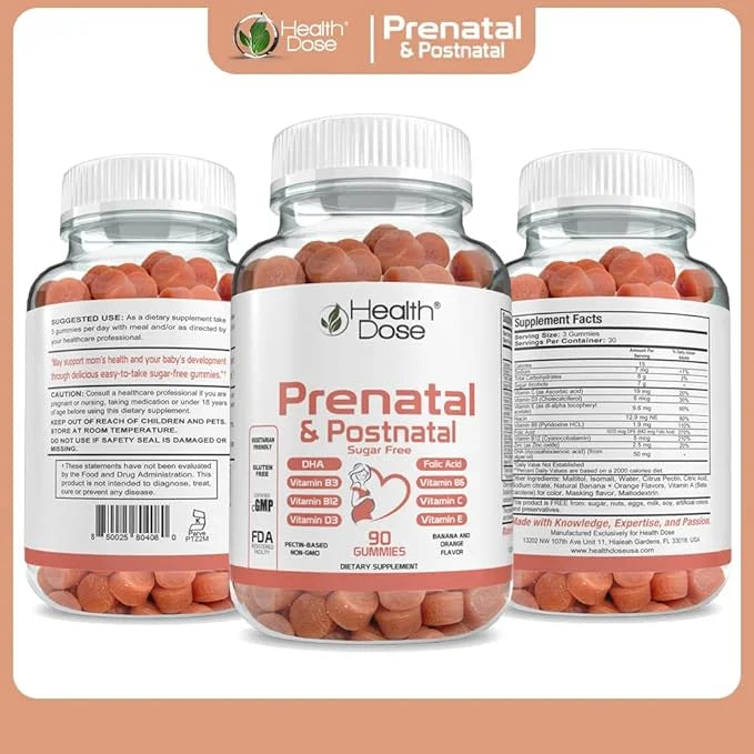 Prenatal/Postnatal Complex Supplement. Vitamin B6, B12, 90Ct