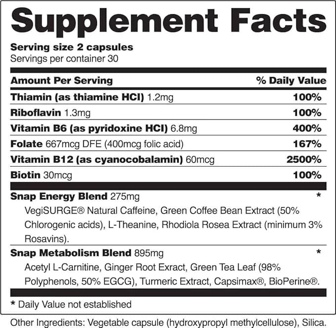 Metabolism and Natural Energy Supplements 60 Capsules