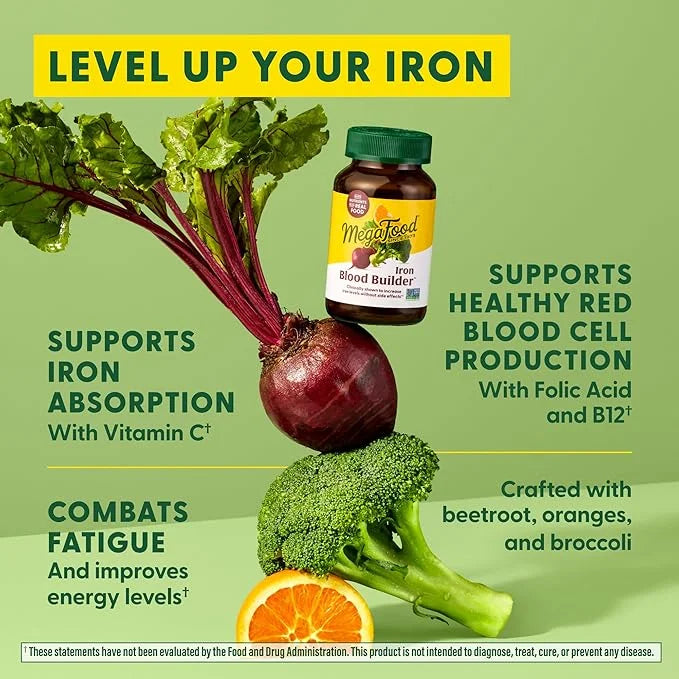 MegaFood Blood Builder - Iron Supplement Clinically Shown to Increase Iron Levels without Side Effects - Iron Supplement f...