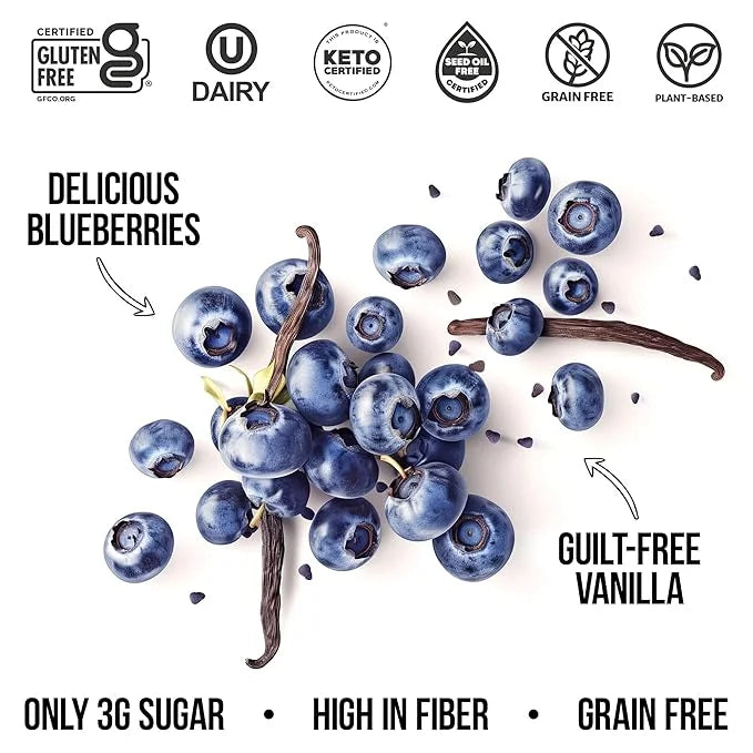 TGB Blueberry Granola Cereal, Keto Friendly Snack, No Added Sugar, Gluten Free, High Fiber, 8oz Resealable Bag (Pack of 1)...