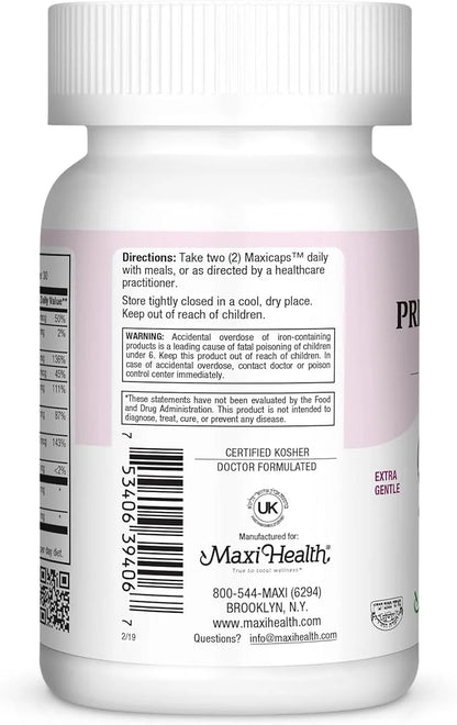 Maxi-Health Small Prenatal Capsules with Methyl Folate 60 Count
