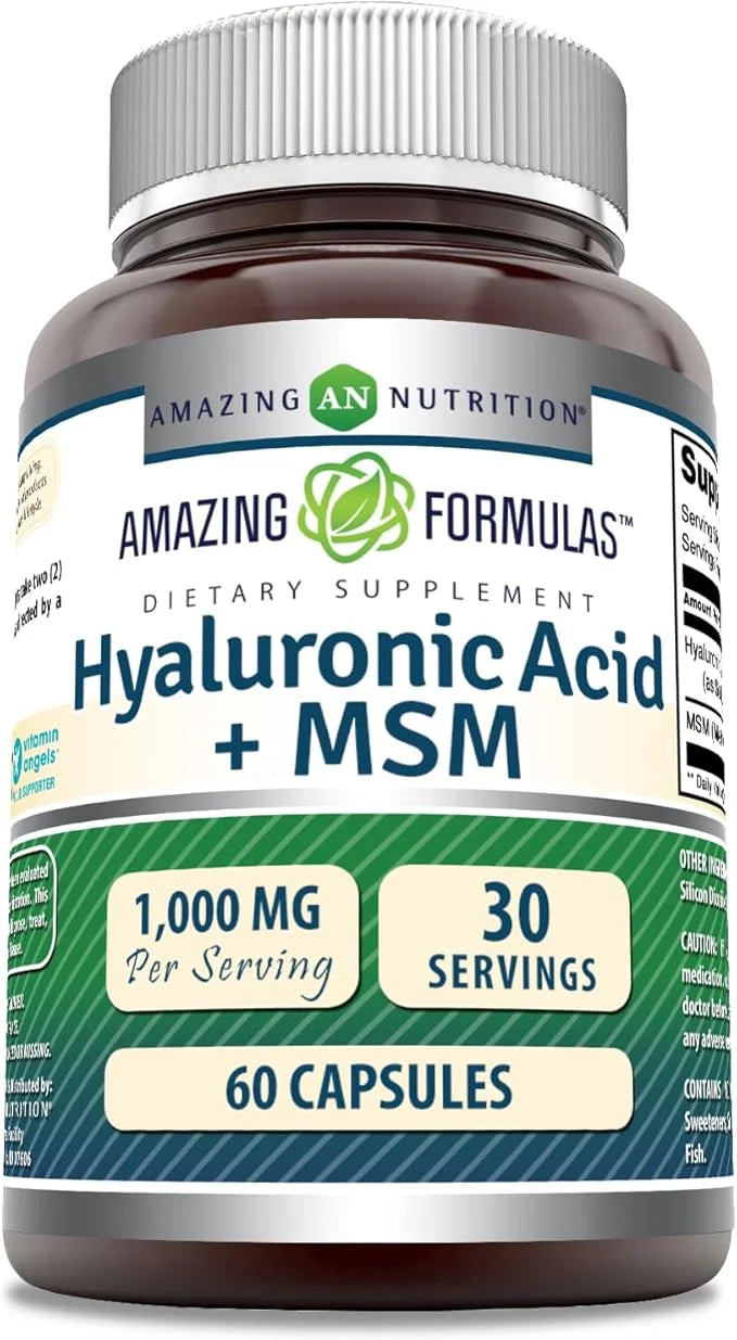 Amazing Formulas Hyaluronic Acid & MSM Supplement | 1000 Mg Per Serving | Capsules | Non-GMO | Gluten Free | Made in USA (...