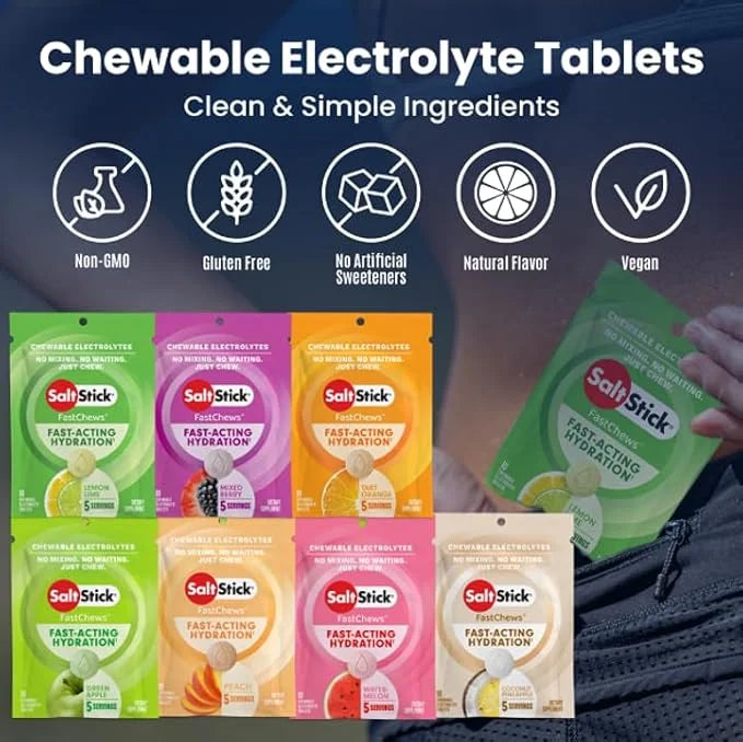 SaltStick Electrolyte FastChews Chewable Tablets | 120 Tablets - Variety Pack | Salt Tablets for Runners, Sports Nutrition...
