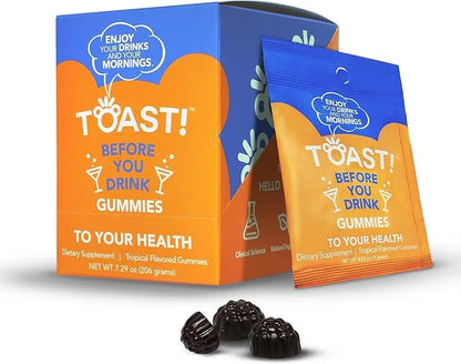 Before You Drink Gummies - Liver Support Supplement - Detox & Relief - L-Cysteine, Milk Thistle, Ginseng - Gift Bags, Kits...