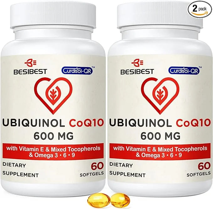 Ubiquinol CoQ10-600mg-Softgel, Active Coq10 Ubiquinol Supplement 3, 6, 6, 9, 9, High Absorption-Coenzyme-Q10, Powerful 120...
