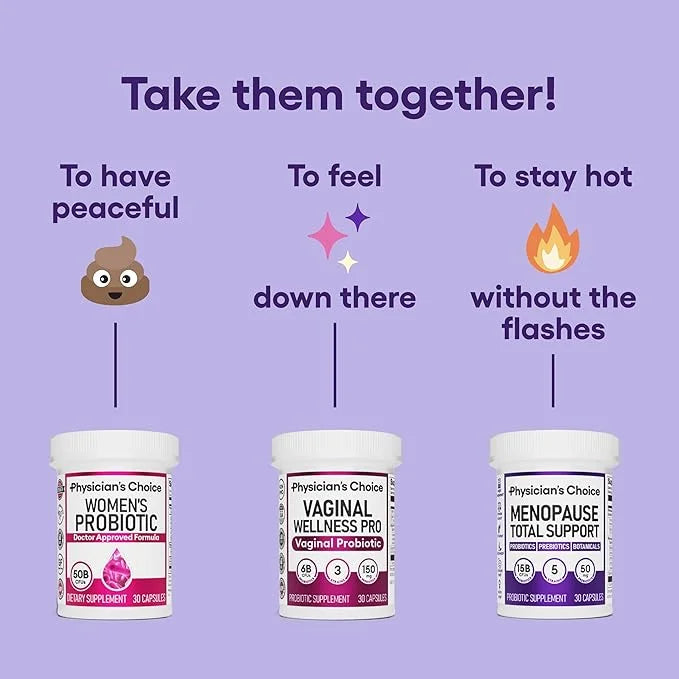 Physician's CHOICE Menopause Probiotic Supplement for Women - Supports Hormone Balance, Hot Flashes, Night Sweats, Weight ...
