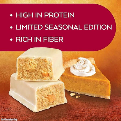 Atkins Pumpkin Pie Snack Bar, 10g Protein, 3g Net Carbs, 2g Sugar, High Fiber, 5 Count - Product Image