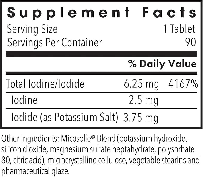 Optimox Iodoral 6.25 mg - Iodine Supplements for Thyroid Support, Potassium Iodide Tablets, Lugol Solution, Daily Vitamins...