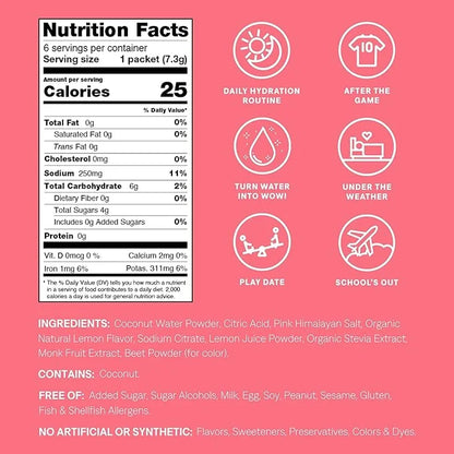 Cure Hydration - Kids Electrolyte Drink Mix | Plant-Based Pediatrician Formulated Rehydration | No Added Sugar, Non-GMO, G...