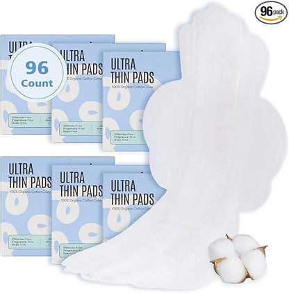 100% Large Organic Pads for Women, 4, 96ct) 96ct)