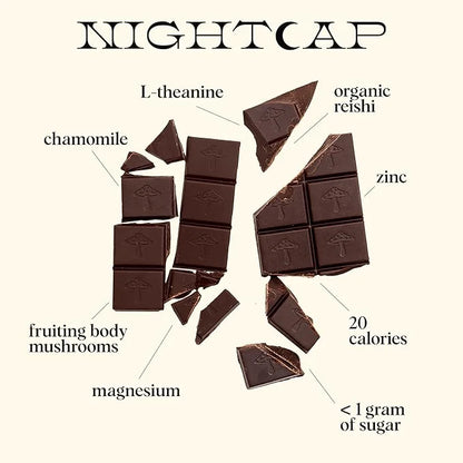 Alice Mushrooms Nightcap | Mushroom Chocolates | Supports Deep Sleep, Calm Mind, and Stress Relief - Reishi & L-Theanine |...