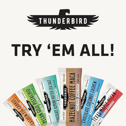 Thunderbird Bars Energy Snack, Gluten-Free with Protein, Healthy Real Food, Vegan Paleo Non-GMO, No Added Sugar, Snickerdo...