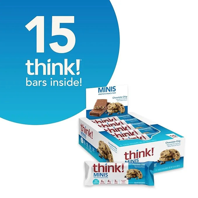 think! Minis Protein Snack Bar, Gluten Free, Chocolate Chip, 15 Count - Product Image