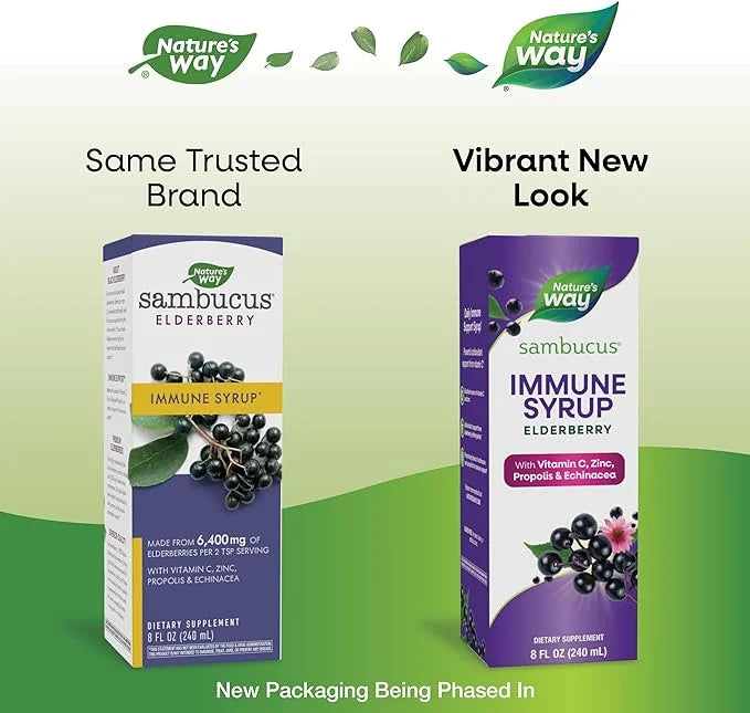 Nature's Way Sambucus Elderberry Immune Syrup, 8 Fl